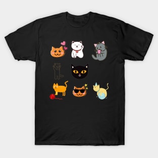 Cat 8 pk Stickers Collection T-Shirt